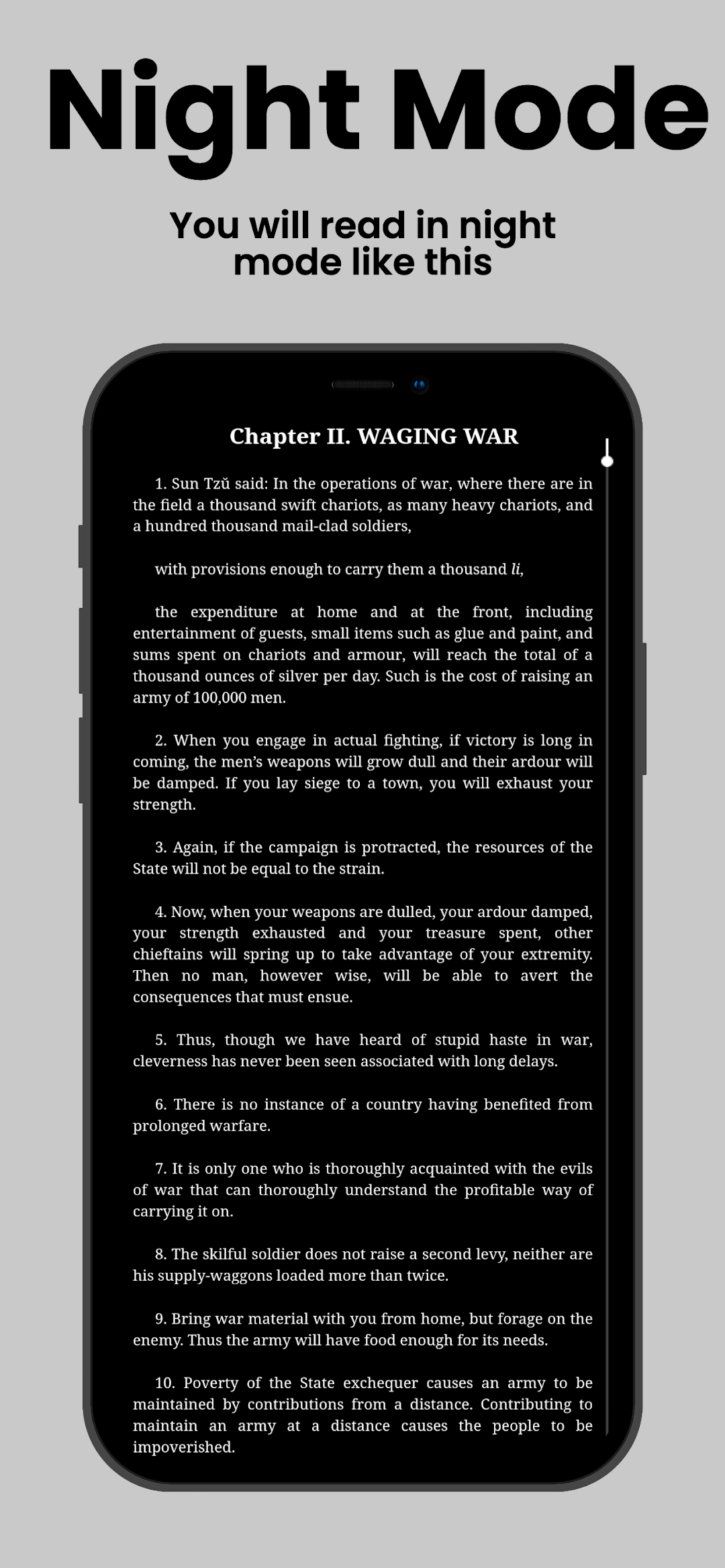 Chapter II shown in night mode